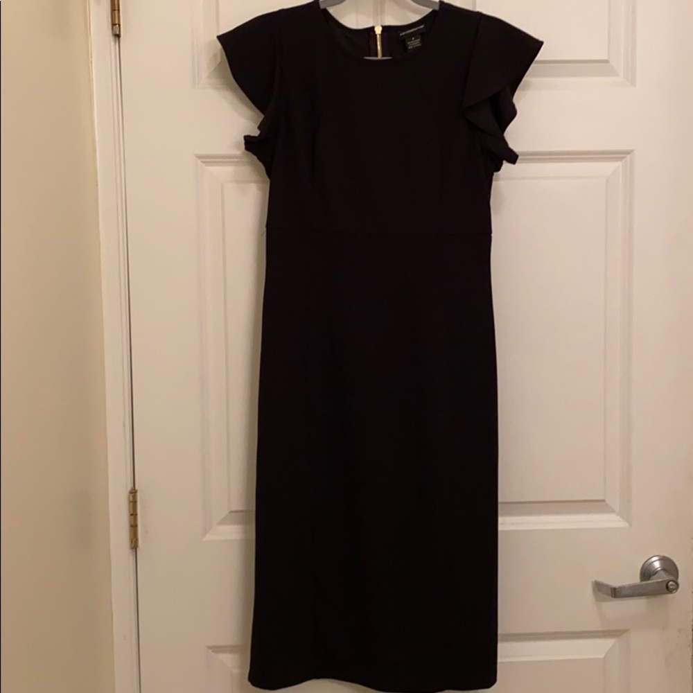 Liz Claiborne Black Flutter Sleeve Dress